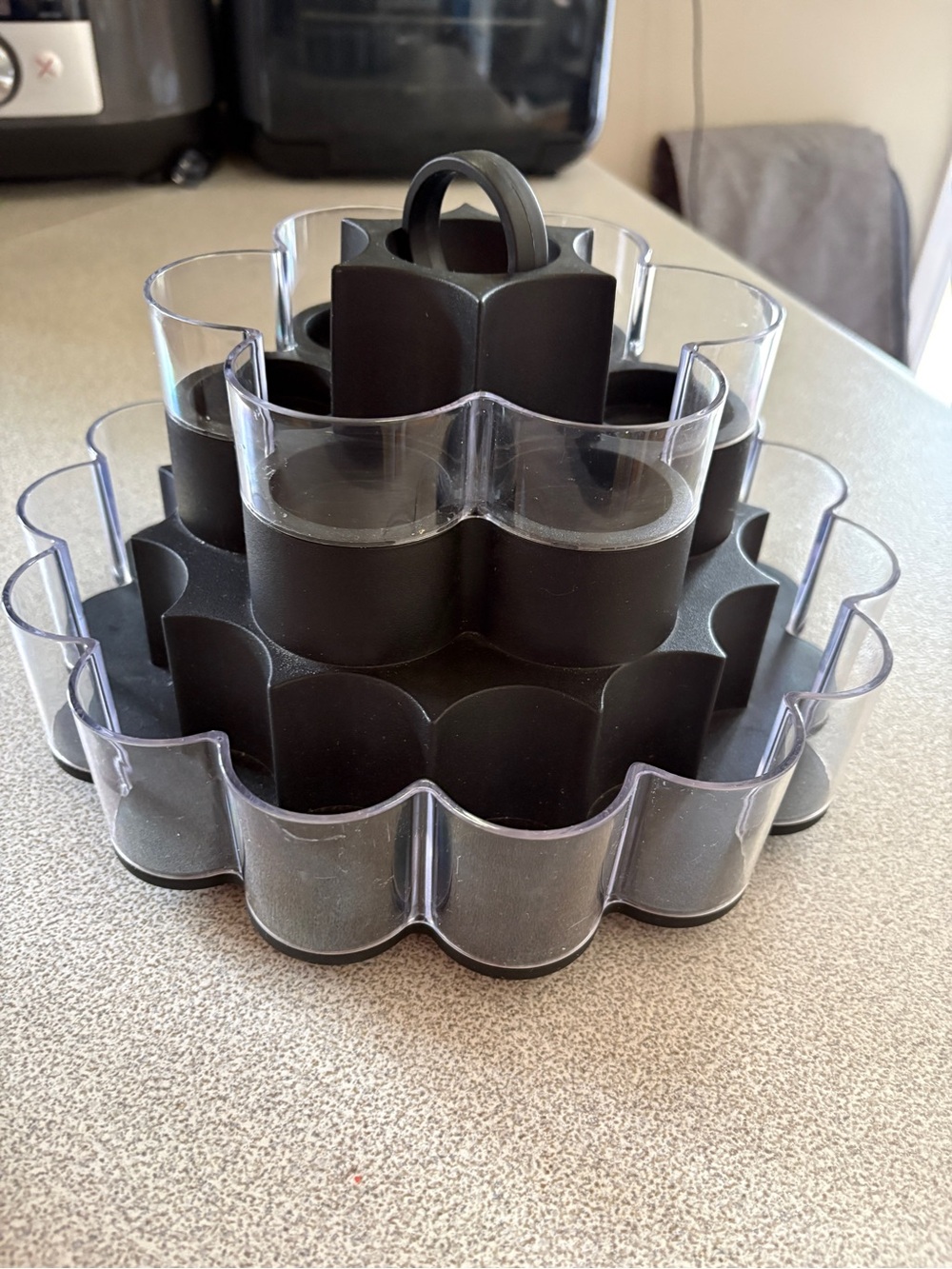Pampered Chef Black and Clear Tiered Spice Carousel